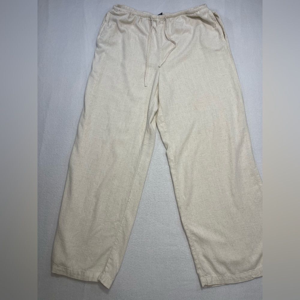 Sincerely Jules Linen Blend Wide Leg Pants Cream Women’s XL